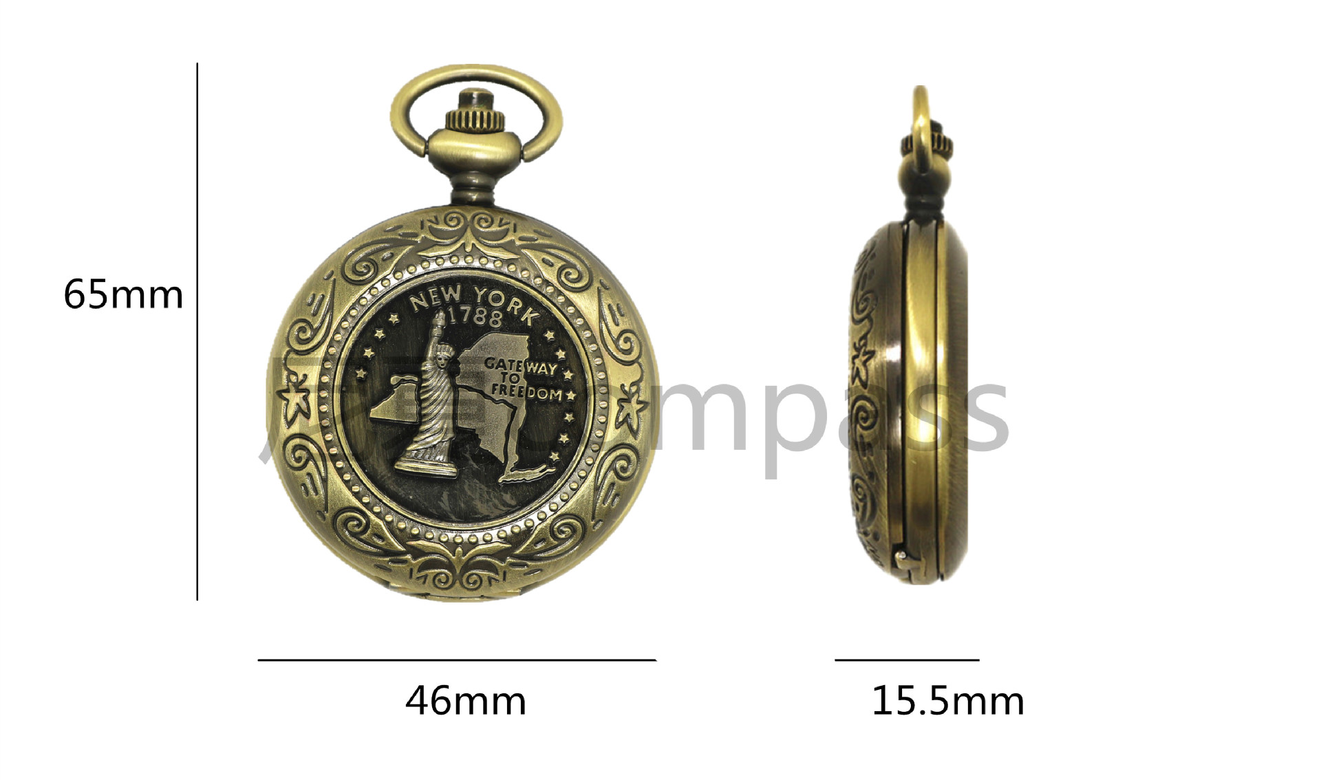 Vintage Pocket Watch Compass  Metal Flip Gift Compass