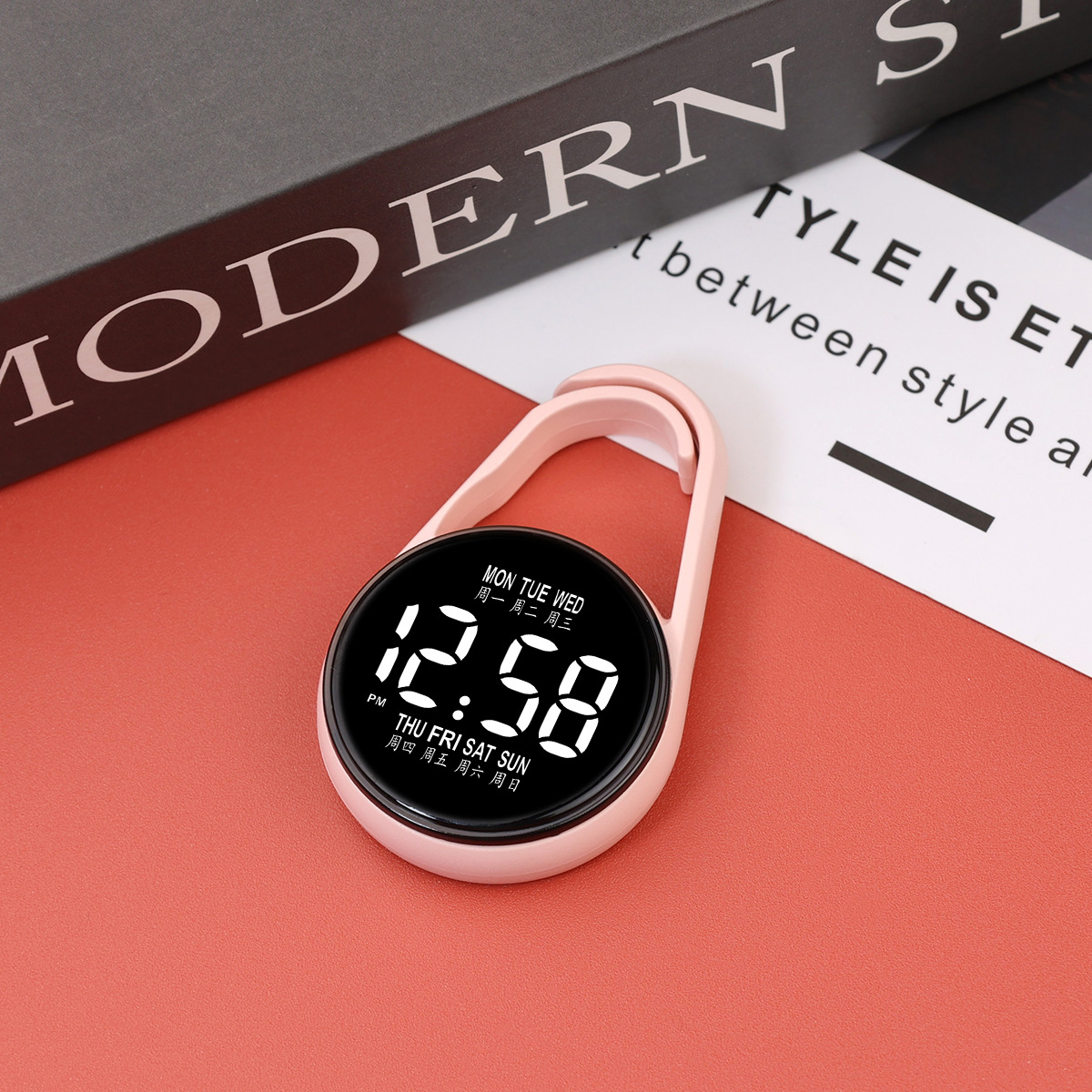 Digital LED Electronic Hanging Watch Night Light Pocket Watch