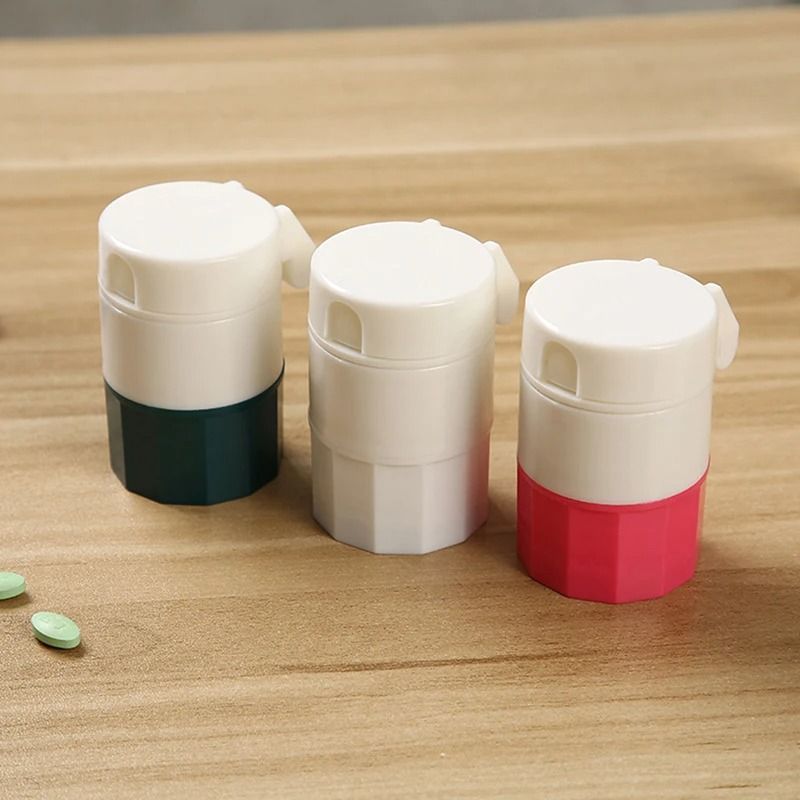 4 in 1 Portable Pill Case Splitter Grinder Storage Box