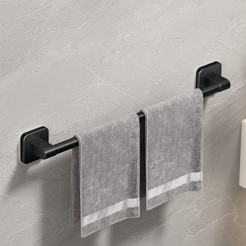 White Bathroom Towel Rack, Drill-Free Self-Adhesive Towel Holder, Space-Saving Towel Bar & Rail
