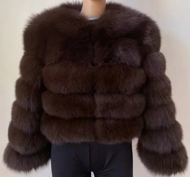 2024 Luxury Faux Raccoon Fur Coat | Premium Fluffy Winter Jacket & Thick Warm Furry Outerwear System