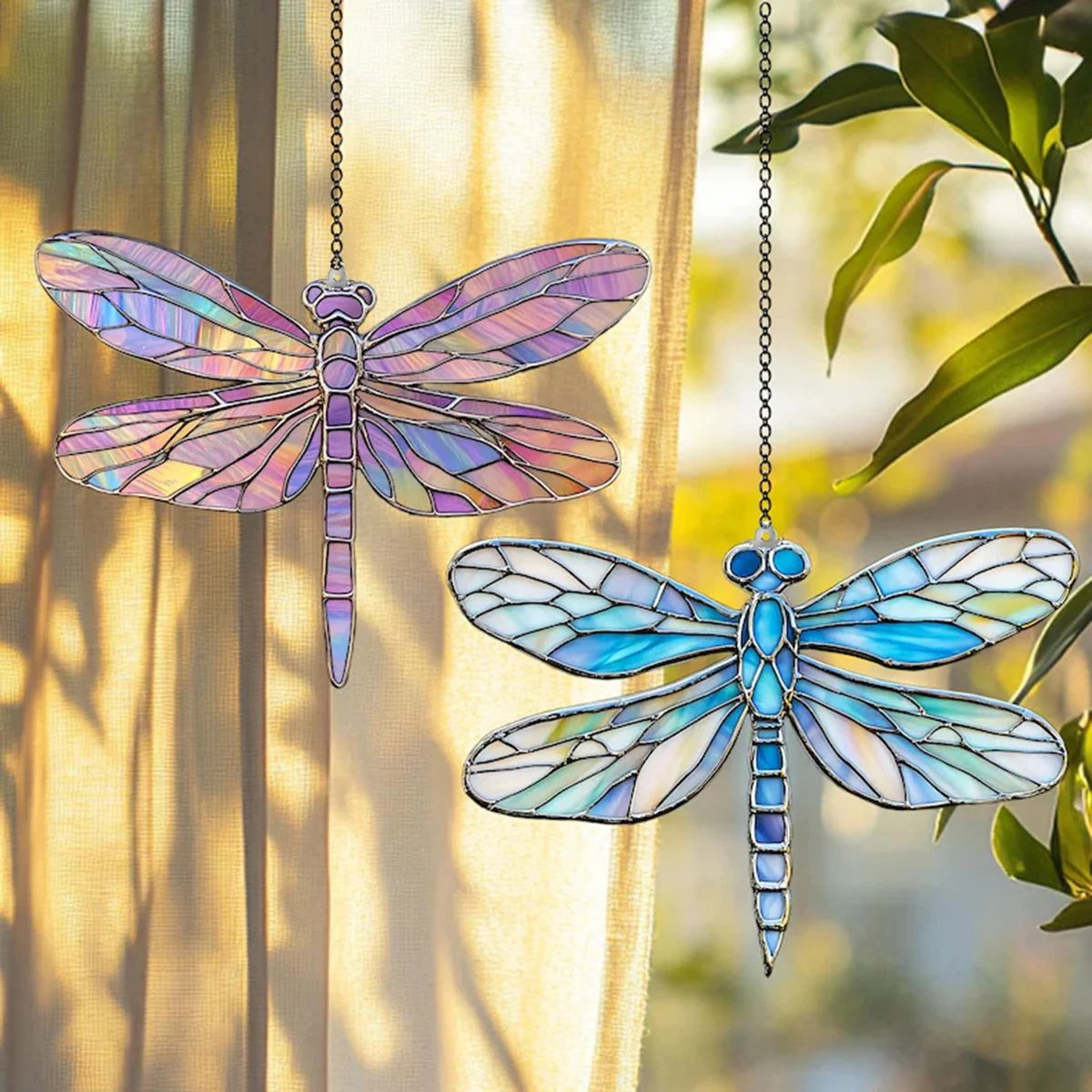 Dragonfly Suncatcher Acrylic Window Hanging Decor for Home and Garden