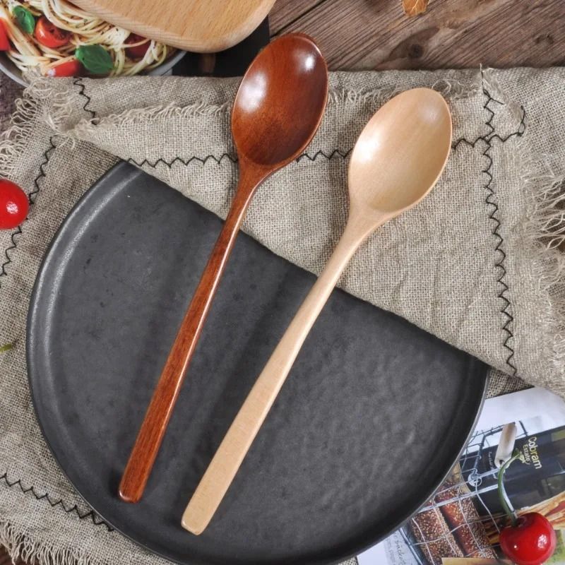 Korean Long-Handle Wooden Soup and Mixing Spoon