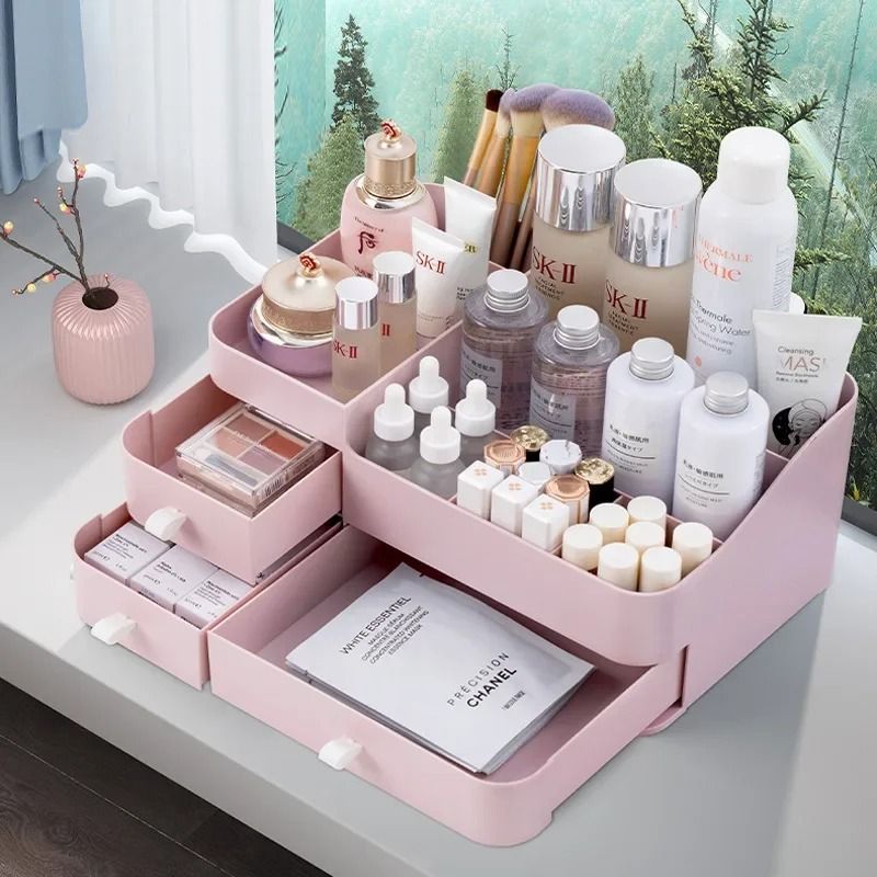 Vanity Drawer Organizer Desktop Storage Box for Skincare and Cosmetics