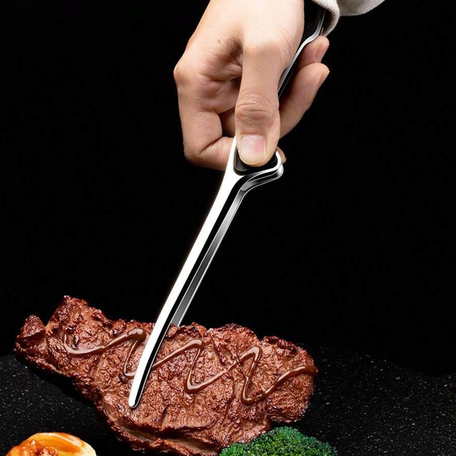 Stainless Steel Barbecue Tongs with Non Slip Comfort Grip, Multi-Purpose Kitchen Food Tongs for Salad and More
