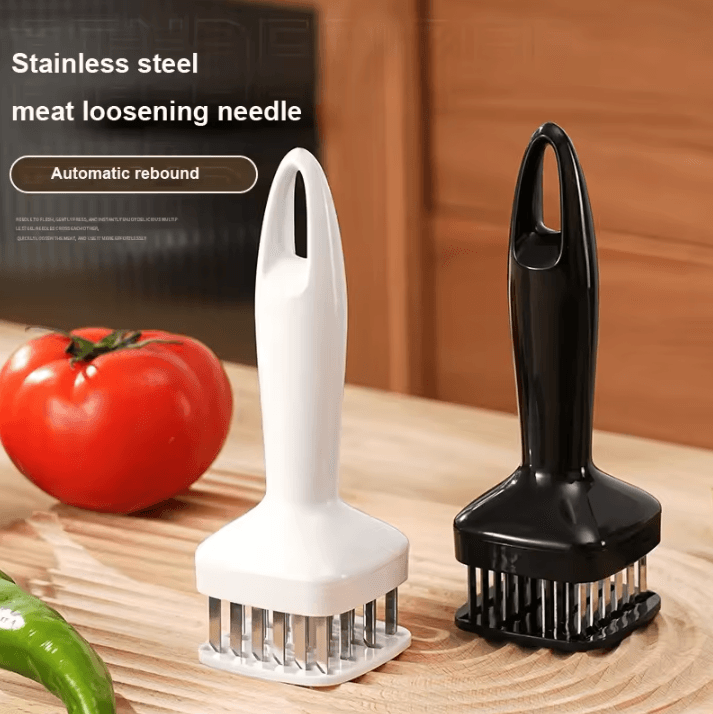 TenderPro 24 Needle Meat Tenderizer Tool Stainless Steel Automatic Meat Tenderizer for Steak Beef Chicken BBQ