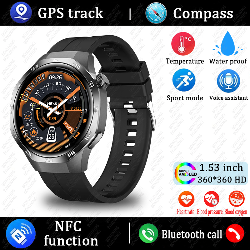 New Watch MAX Smart Watch with HD AMOLED Screen GPS Tracker Waterproof Sports Health Monitoring Bluetooth Call