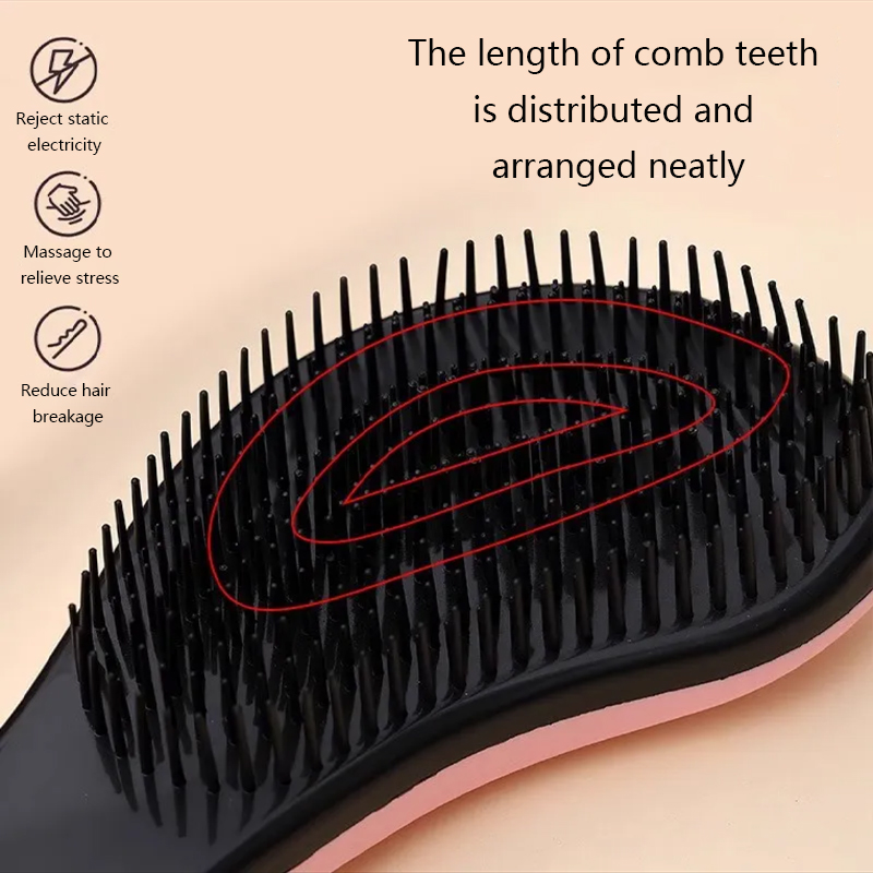 Mango Smooth Hair Comb Brush, Professional Paddle Detangling Brush for Curly, Thick Hair, Wet & Dry Use
