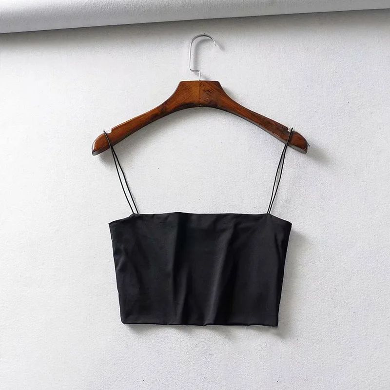 Women's Sexy Elastic Cotton Crop Cami – Sleeveless Summer Bar Tank Top