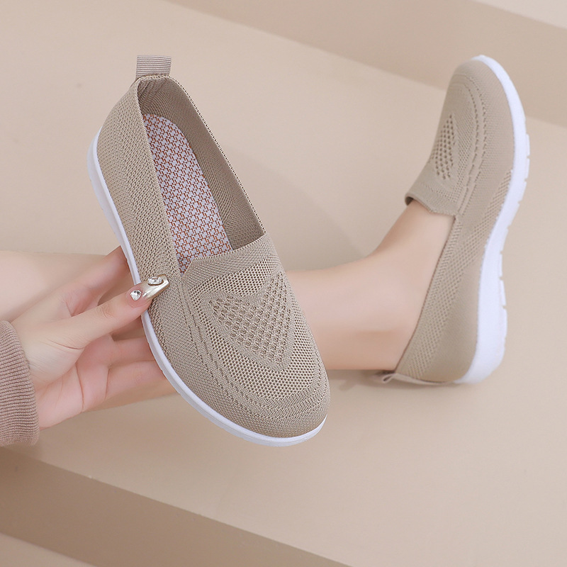 Spring Summer Womens Shoes, Casual Breathable Chunky Sole Flat Sneakers, Lightweight Walking Shoes, Cheap Shoes
