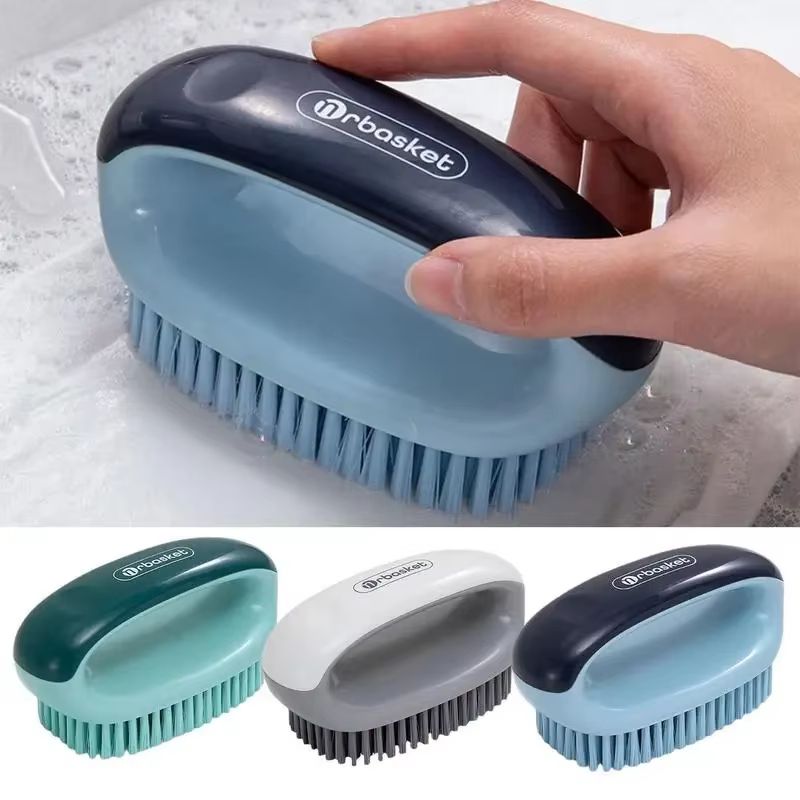 Soft Bristle Anti-Slip Shoe and Laundry Cleaning Brush with Hangable Handle