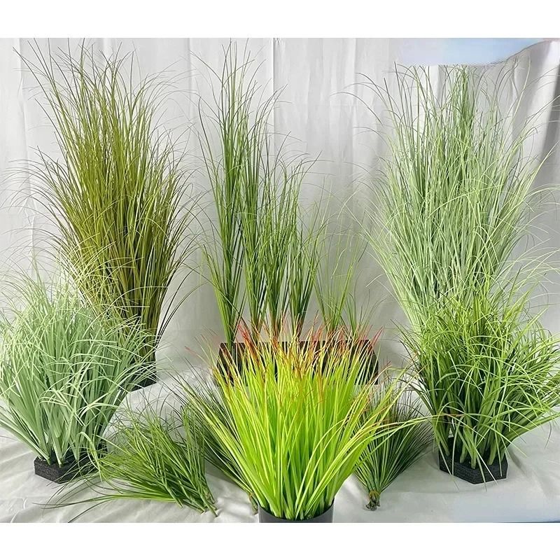 Realistic Artificial Grass Bush Decor Mini Faux Greenery for Home and DIY Landscaping