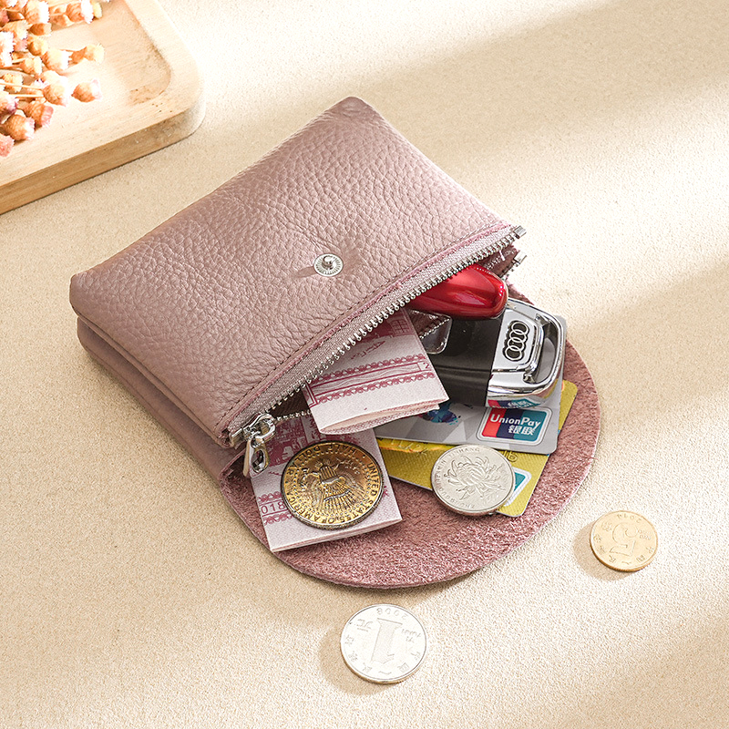 PU Leather Luxury Coin Purse, Business Card Wallet with Zipper, Personalized Initials Holder, Ideal Gift Bag