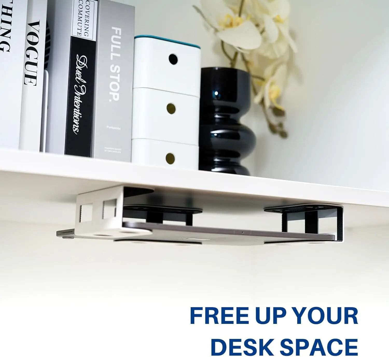 Under Desk Laptop Storage Mount – Heavy-Duty Metal Bracket for MacBook & Accessories