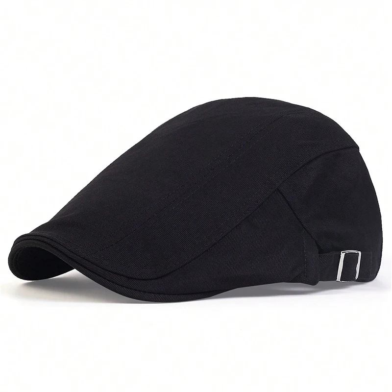 Adjustable Men Solid Color Berets, Newsboy Cap, Summer Flat Hat Spring and Summer Adjustable Flat Cap