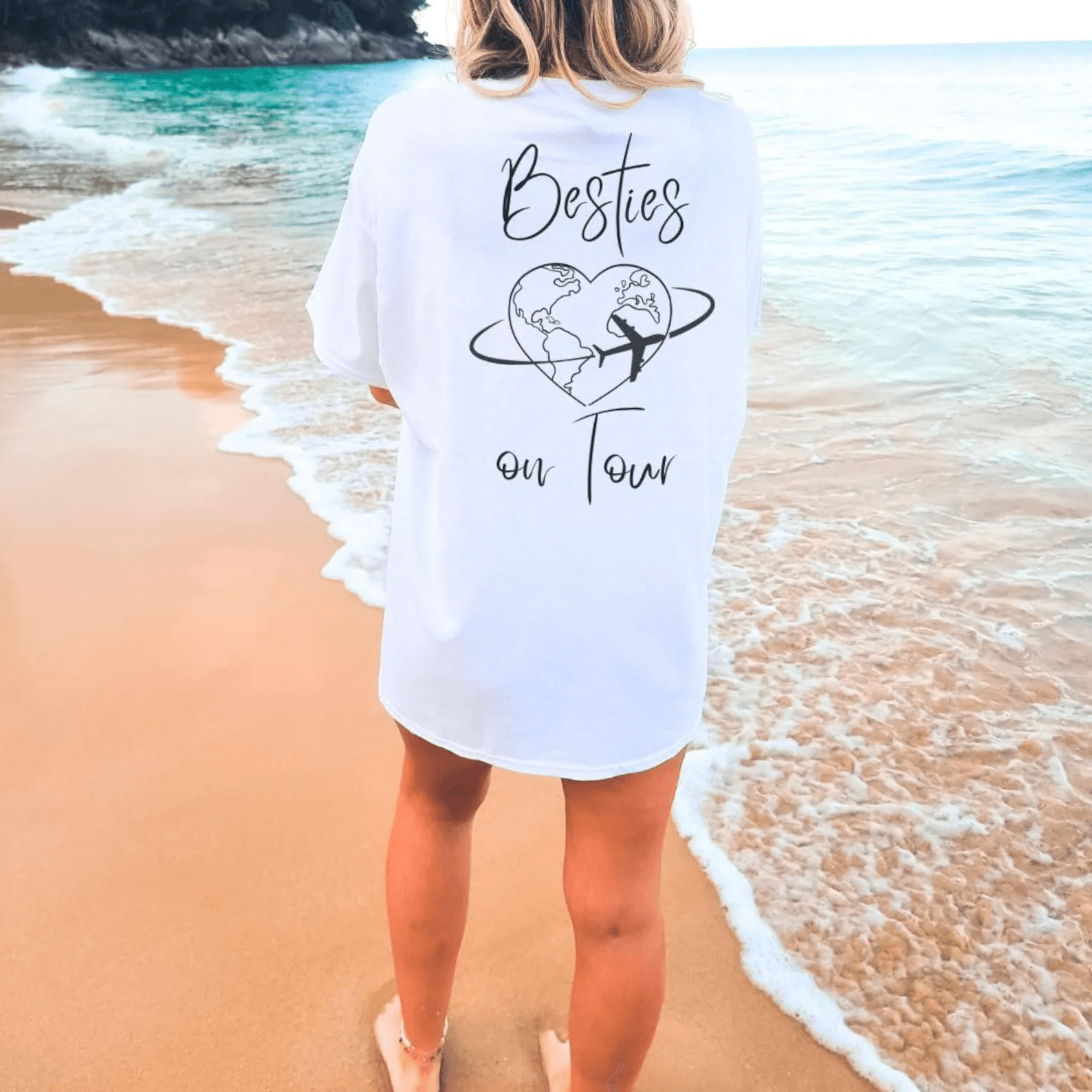 Besties On Tour Shirt Personalized Girls Trip Vacation Tee Custom Travel Shirt