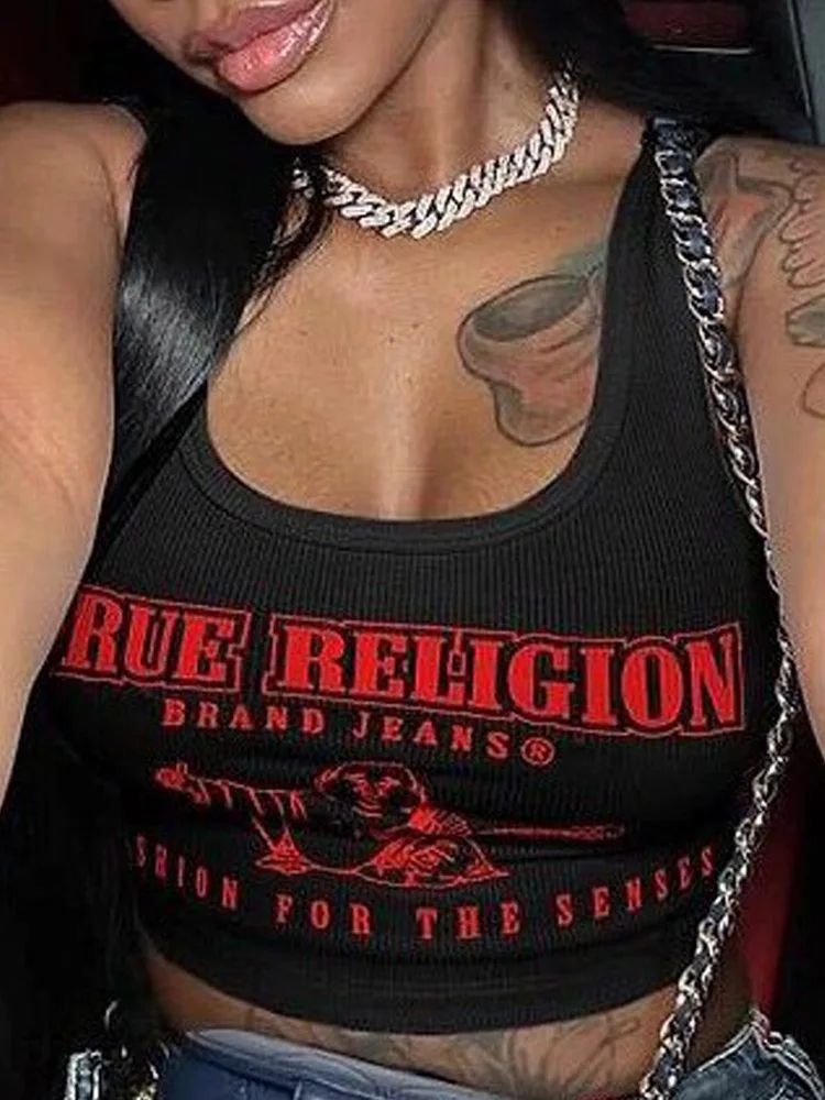 Y2K Graphic Cropped Tank Top