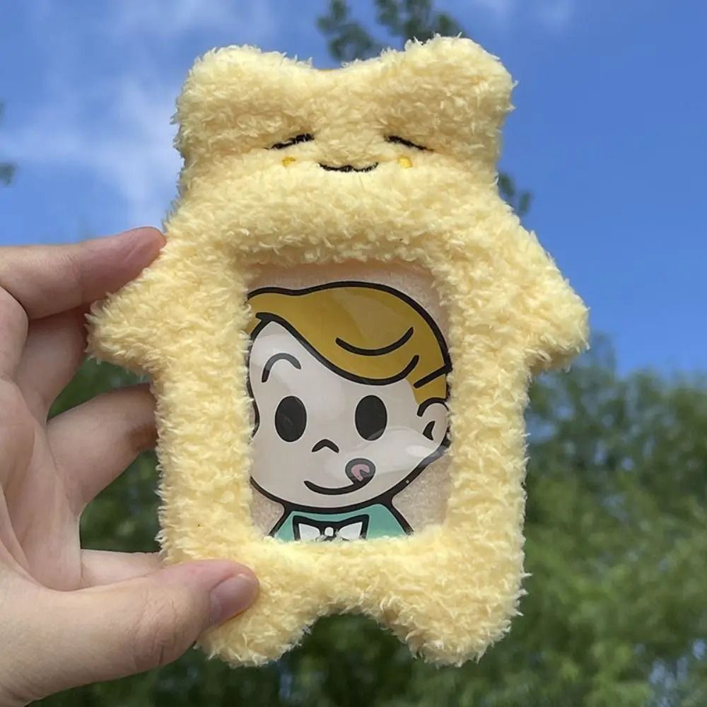 Cute Plush Photocard Holder Cartoon Keychain Photo Card Case