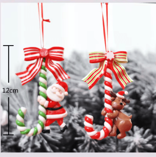 Handcrafted Santa & Snowman Soft Pottery Christmas Tree Pendant