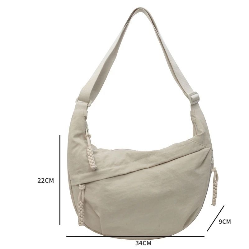 Leisure Crossbody Hobo Bag Large Capacity Nylon Shoulder Bag