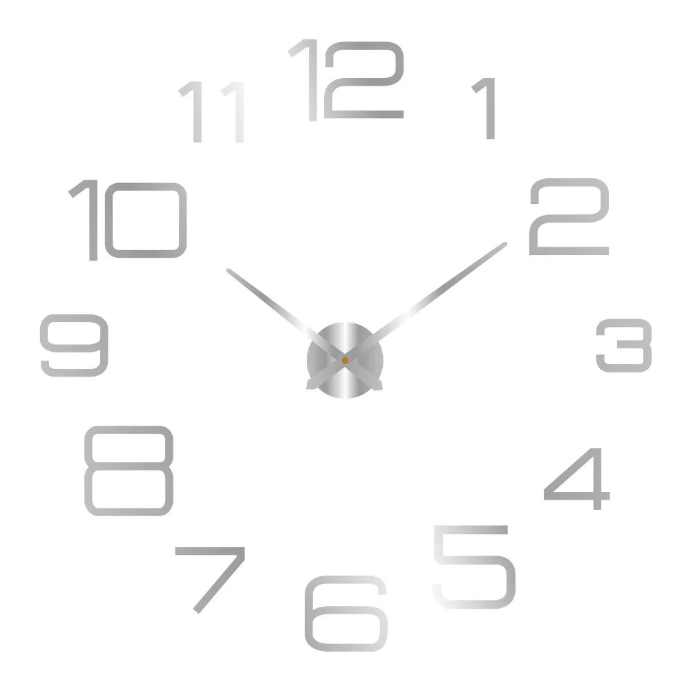 Modern Large Wall Clock DIY Acrylic Mirror Quartz Wall Decor