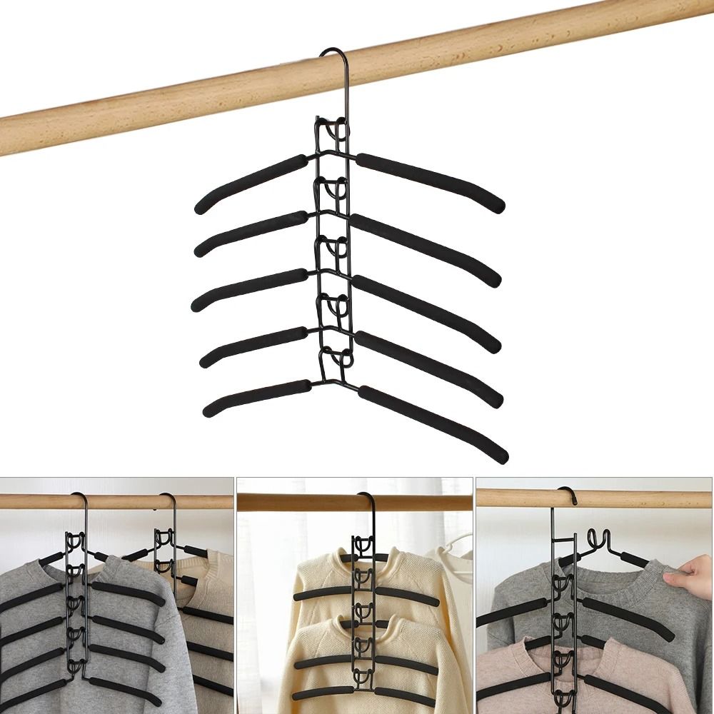 5 Layer Detachable Storage Holder Mounted Space Saving Clothes Drying Rack