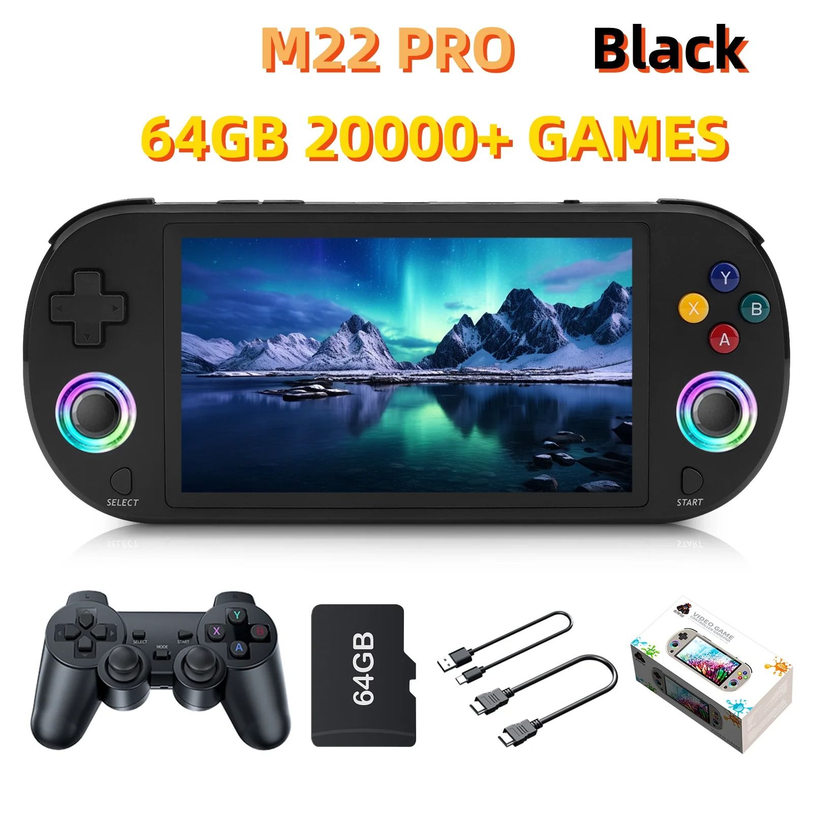 128GB Retro Handheld Video Game Console with 5 Inch IPS Screen and 20000 Built In Games
