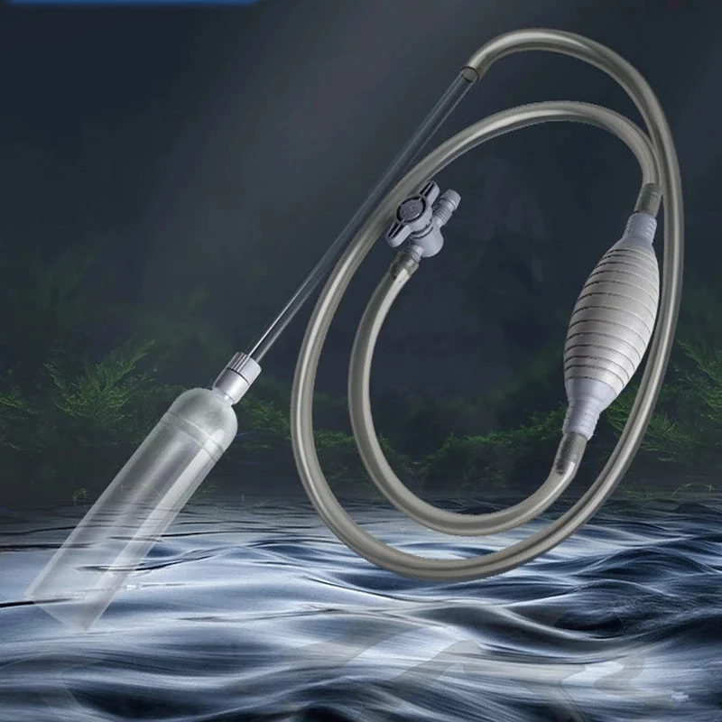 Fish Tank Aquarium Manual Water Changer, Handheld Air Pump Cleaning Tools, Vacuum Siphon Cleaner Pump