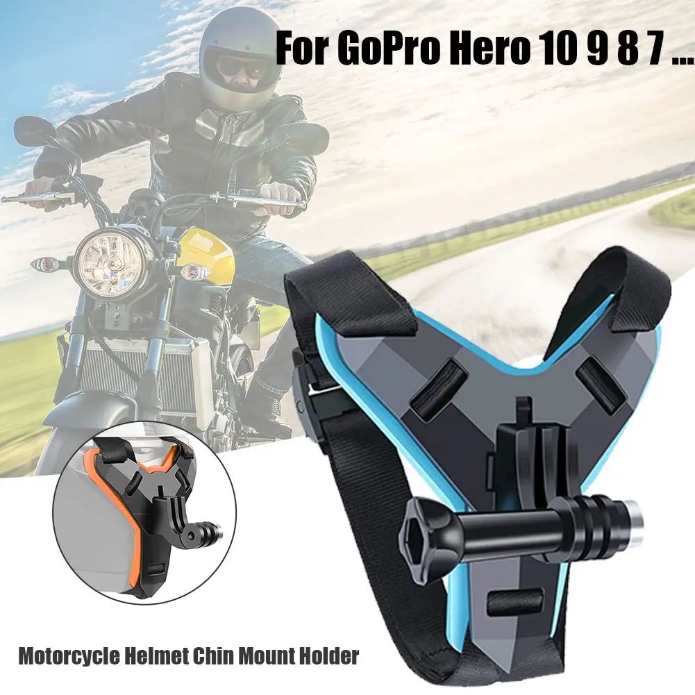 Helmet Chin Mount for Action Cameras – Adjustable Motorcycle POV Camera Holder for GoPro