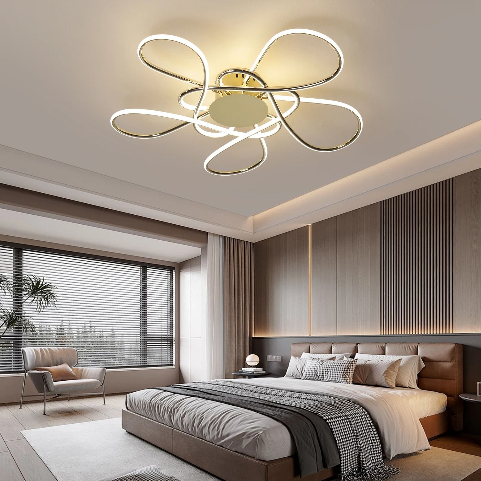 Modern LED Celestial Chandelier | Luxury Chrome & Gold Plated Ceiling Light