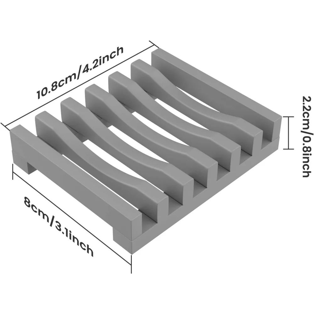 Silicone Self-Draining Soap Dish Tray, Non-Slip Soap Saver for Shower, Sink & Bathtub