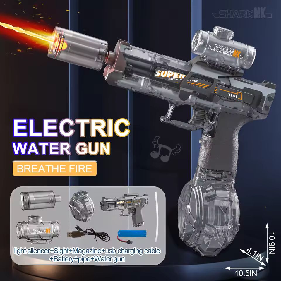 Electric High Pressure Water Gun with Flame Effect LED