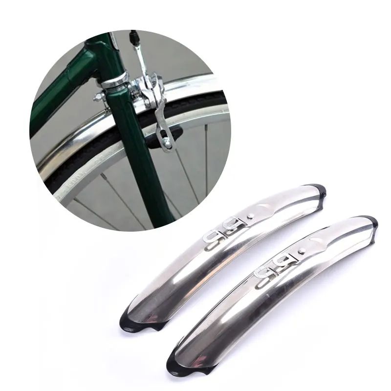Retro Stainless Steel 700c road bike mudguards Front & Rear Fender Set for 27