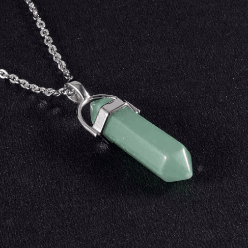 CrystalPoint Obsidian Chakra Pendant Necklace – Natural Crystal Pendulum Necklace Hexagonal Point