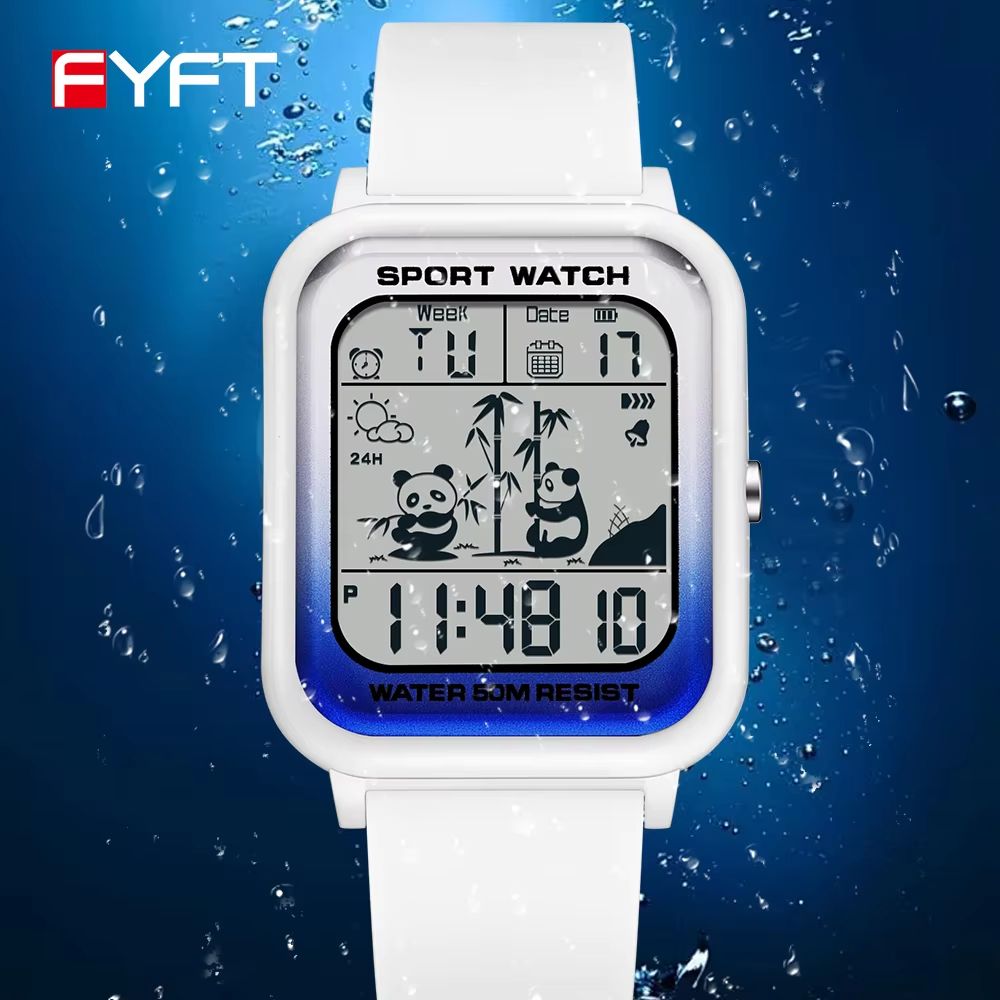 OFNS Rectangular Digital Sports Watch with LED Display and Timing Code