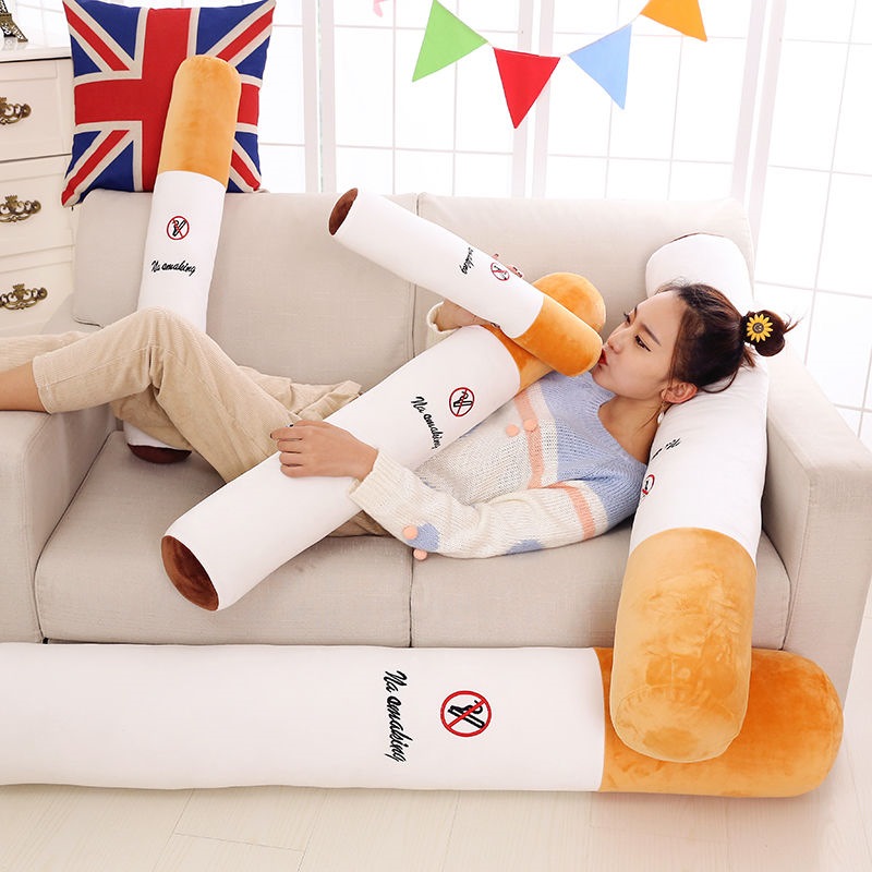 Fashion Smoking Cylindrical Pillow, Nice Creative Sleeping Cushion, Plush Toys Boyfriend Birthday Gift