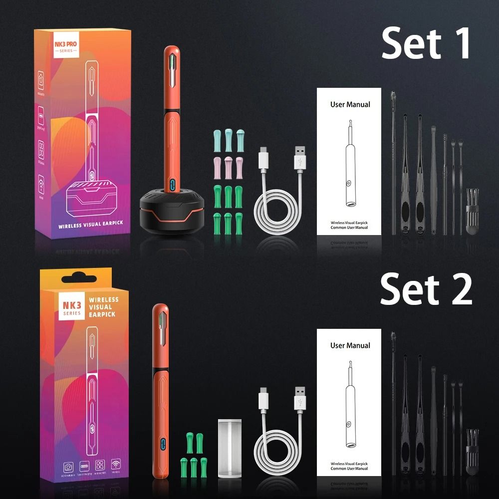 HD Ear Cleaner with Camera Otoscope Ear Cleaning Kit USB C Rechargeable Wax Removal Tool