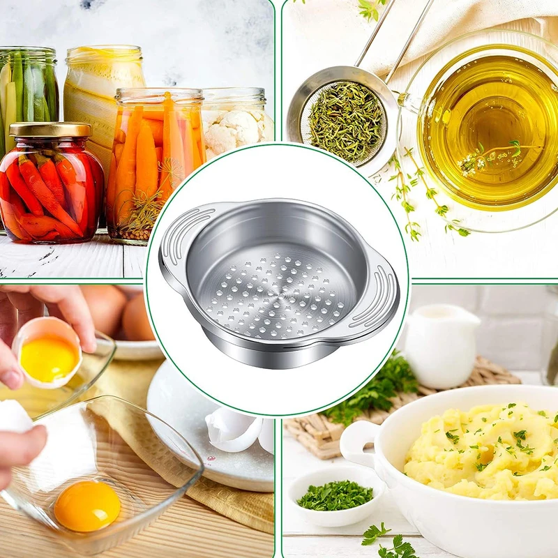 Stainless Steel Food Can Strainer Sieve, Tuna Press Lid Oil Drainer Remover, Dishwasher Safe Design