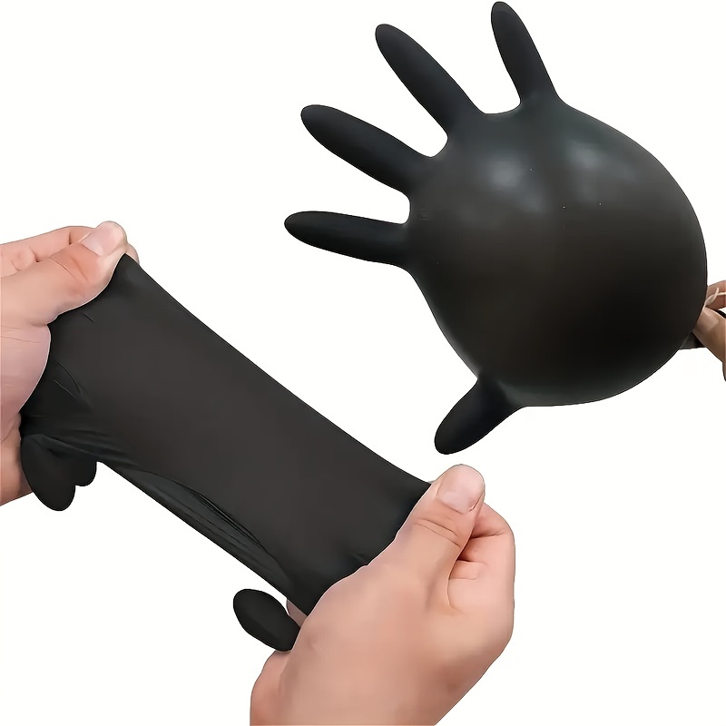 Thickened Black Nitrile Gloves Disposable, Waterproof, Tattoo Dishwashing Gloves