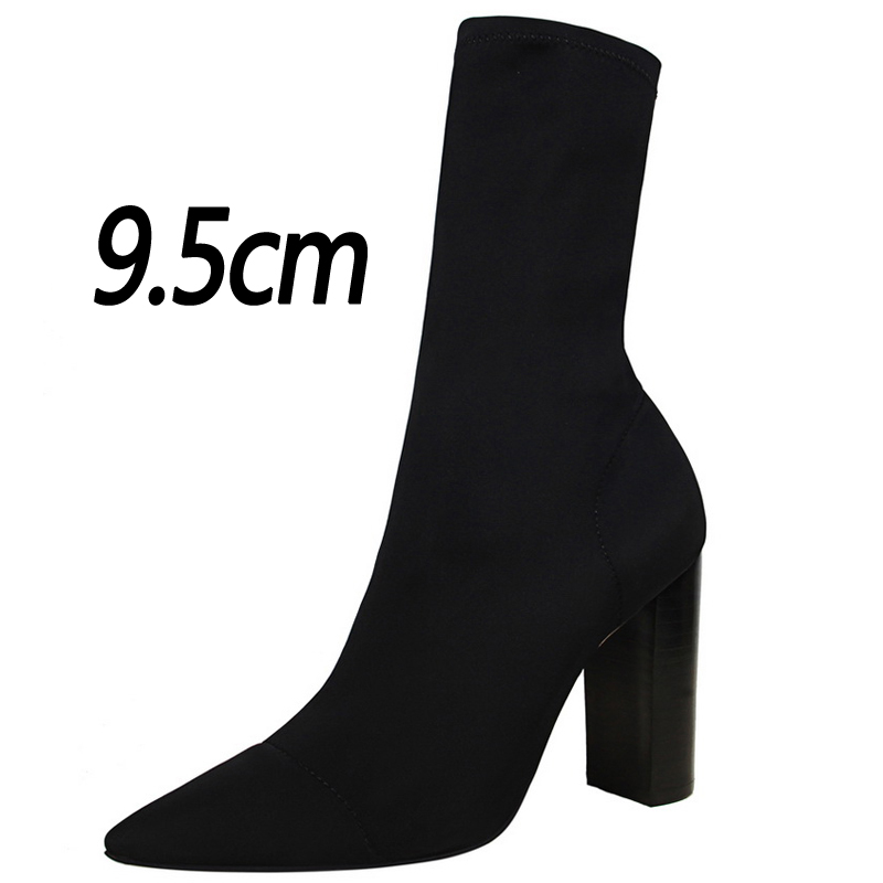 Pointed Sexy Toe Stretch Boots Autumn Stiletto High Heels Women Boots Fashion Ankle Boots Ladies Shoes