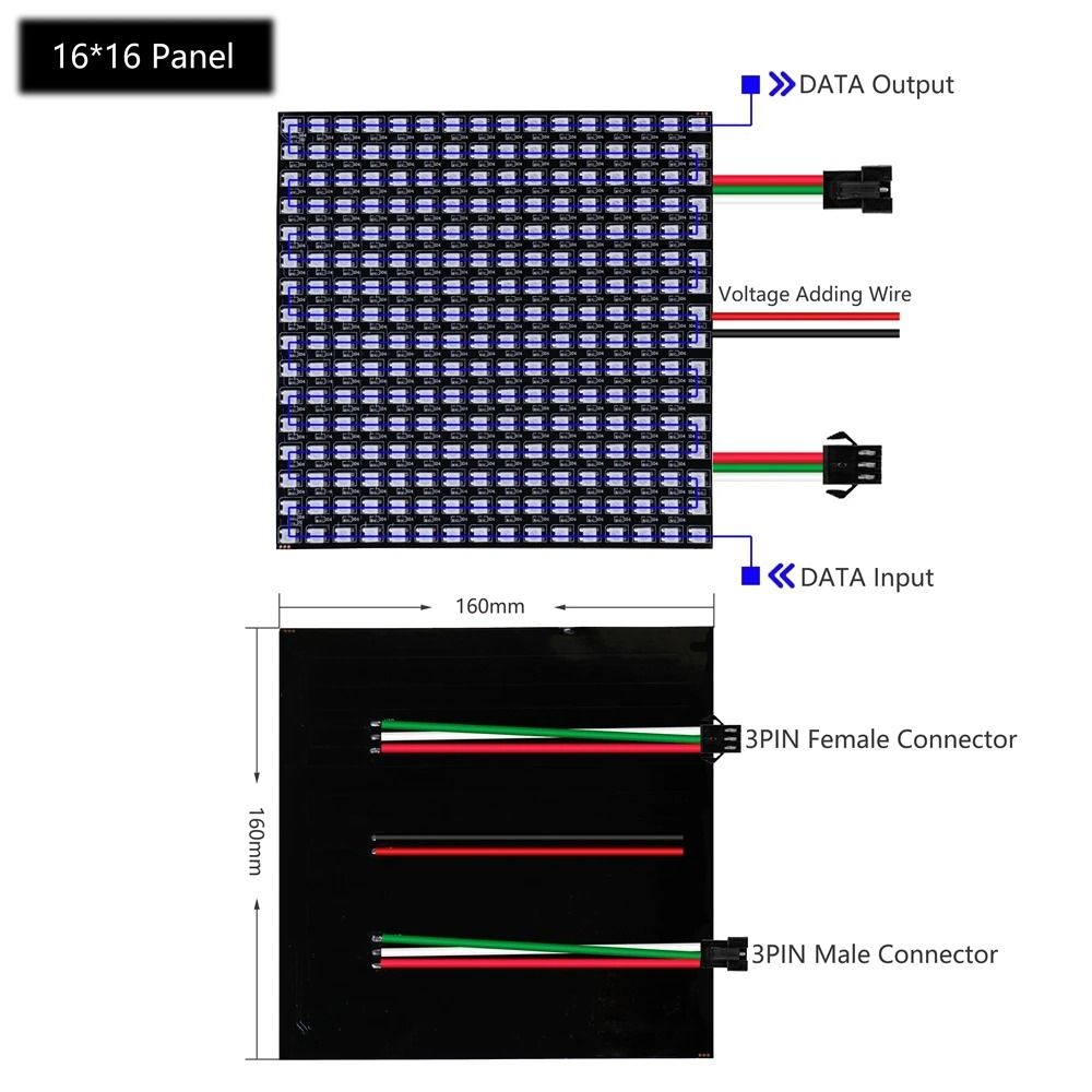WS2812B RGB LED Flexible Addressable Matrix Panel