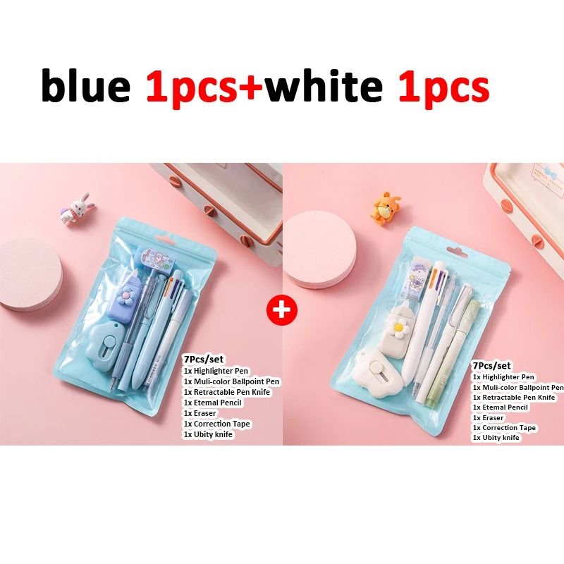 7 in 1 School Stationery Set Complete Student Supplies Gift Kit