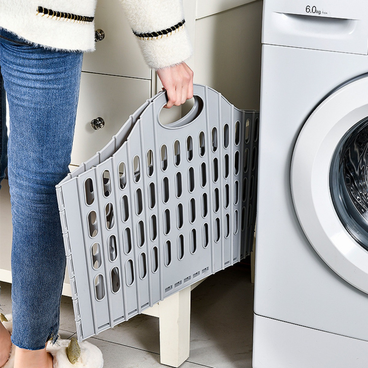 Modern Foldable Laundry Hamper, High-Capacity, Portable Dirty Clothes Organizer for Home Bathroom