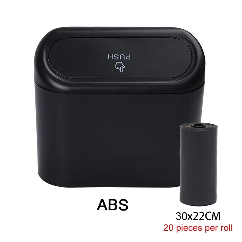 Leak-Proof Car Trash Can with Lid Mini Garbage Bin and 300 Bags