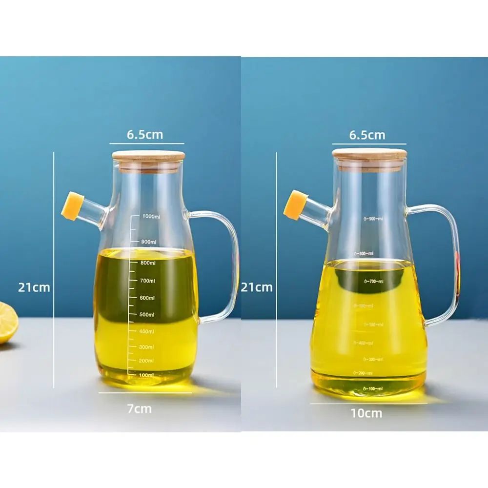 Large Capacity Glass Oil Dispenser Bottle Leak Proof 1000ml