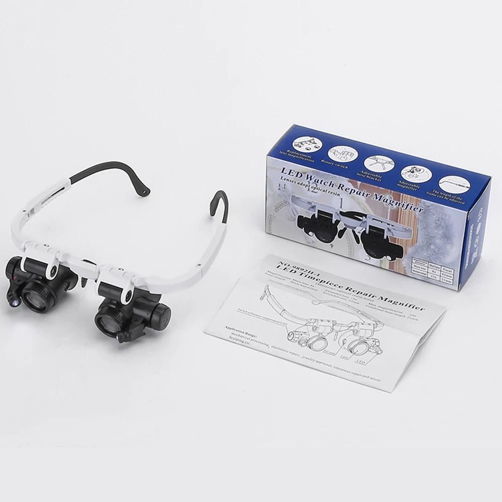 Headband Magnifying Glass with LED Light 8X 15X 23X