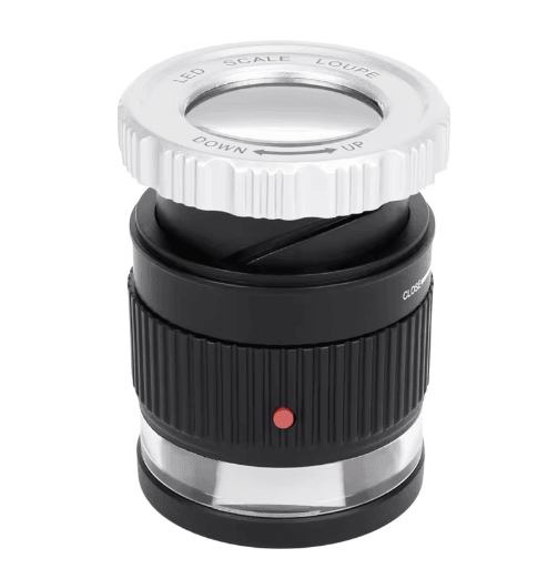 30X Adjustable Focal Length Loupe Magnifier Foldable Jewelry and Coin Inspection Glass