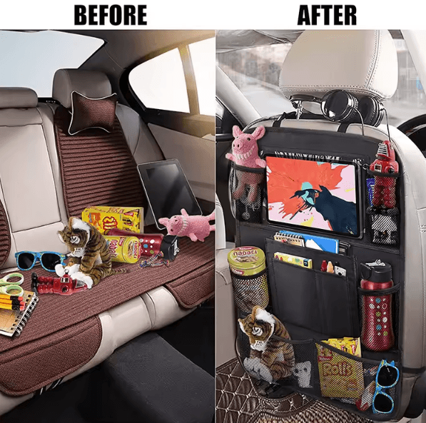 Oxford Cloth Car Seat Back Organizer Multi Pocket Vehicle Seat Storage Bag Hanging Backseat Organizer Pouch