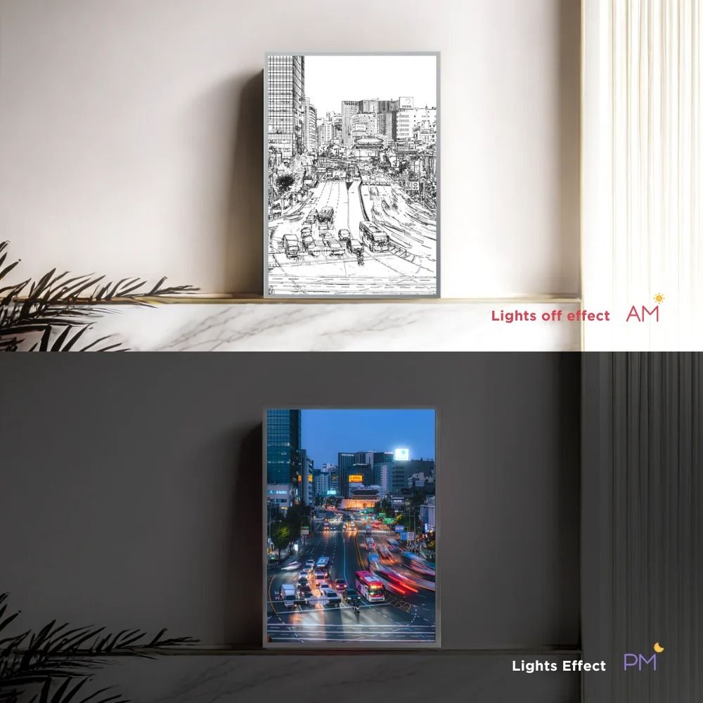 Seoul Night View LED Lamp 3D Cityscape Room Decor for Anime Inspired Homes