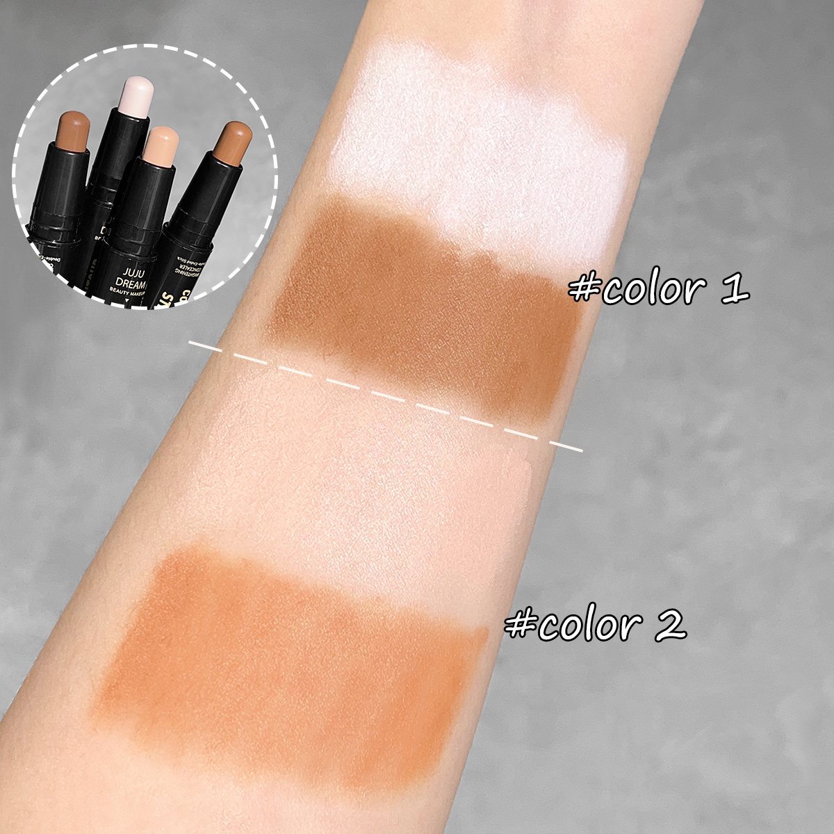 Double Ended Dual Purpose Highlighter & Contour Stick 3D Nose Shadow, Facial Sculpting, Brighten & Trim